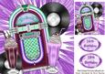 Jukebox, Records and Milkshakes Lilac Memorabilia 8x8