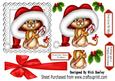 Little Mouse in Big Santa Hat with Candy Cane