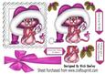 Little Mouse in Big Pink Santa Hat with Candy Cane