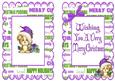 Cute Puppy in Purple Santa Hat with Present Insert