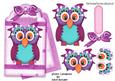 Cute Owl on a Fancy Pink Tag with Bow