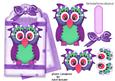 Cute Owl on a Fancy Lilac Tag with Bow