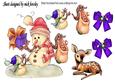 Snowman with Son and Little Deer!