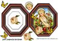 Vintage Girl in Antique Frame with Flowers Quick Card