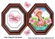 Little Girl in the Water with Butterflies in Vintage Frame