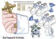 Hand Holding Cross, Shoes and Bible A4