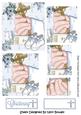 Hand Holding Cross with Bible and Blue Baby Shoes Pyramids