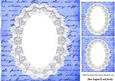 Lovely Corn Flower Blue Script with Lace 8x8 Card Front