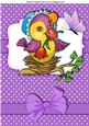 Little Bird in a Bonnet in Her Nest A4