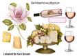 Pretty Stand with Grapes, Cheese and Pink Magnolias A4