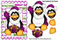Cute Penguin Waving with Present in Pink Santa Hat