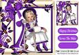 Little Girl in a Rocking Chair with Purpl Winter Coat on 8x8