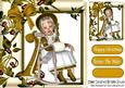 Little Girl in a Rocking Chair with Gold Winter Coat on 8x8