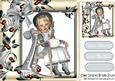 Little Girl in a Rocking Chair with Silve Winter Coat on 8x8