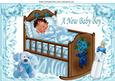 Baby Boy Sleeping in Blue Crib with Cuddly Toy A4