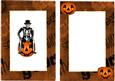 Skelly Man Sitting on Pumpkin with Crow Insert