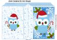 Lovely Festive Owl with Candy Cane and Santa Hat Folded Book