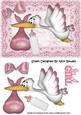 Special Delivery Stork with Baby Girl & Bottle