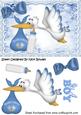 Special Delivery Stork with Baby Boy & Bottle