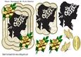 Gold Damask Layered Frame with Vintage Silhouette Lady