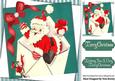 Jolly Santa in an Envelope Waving 8x8