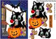 Cute Mouse with Cat and Haunted House