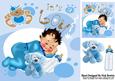 Baby Boy Sleeping with His Cuddly Toy and Bottle 8x8
