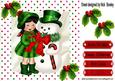 Little Girl in Her Green Coat with Snowman 8x8