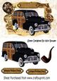 1948 Black and Tan Woody, in a Map Frame