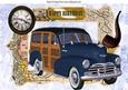 1948 Blue and Tan Woody, in a Map Frame A4