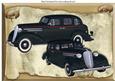 1936 Black Sedan Vintage Cars on a Scroll A4