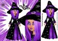 Purple Witch, with Spider and Bat 8x8