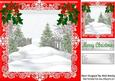 Pretty Trees in the Snow, with Holly and Red Bow 8x8