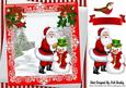 Lovely Santa with Snowman and Robin 8x8
