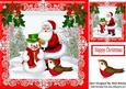 Snowman and Santa in the Snow with Robin 8x8