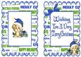 Cute Puppy in Blue Santa Hat with Pressie A5 Insert