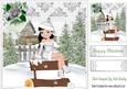 Posing for the Camera in Silve Santa Suit, in Snow Scene 8x8