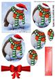 Cute Robin in Hat and Scarf Oval Pyramids