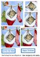Cute Kitty in Fluffy Hanging Santa Sock Pyramids