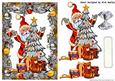 Santa with Christmas Tree and Toys in Silver Christmas Frame