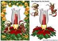 Cute Mice in Santa Hats with Candle & Gold Baubles