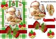 Santa with Milk and Cookies on a Tag with Bow