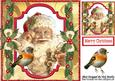 Santa with Robin in Sparkle and Bow Frame 8x8
