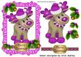 Little Reindeer in Pink with Holly