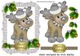 Little Reindeer in Silver with Holly