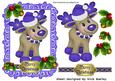 Little Reindeer in Purple with Holly