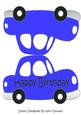 Lovely Blue Cut and Fold Car Card A5