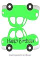 Lovely Green Cut and Fold Car Card A5