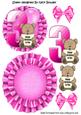 Happy 3rd Birthday Cute Little Bear, Pink Balloon Rocker