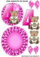 Happy 4th Birthday Cute Little Bear, Pink Balloon Rocker